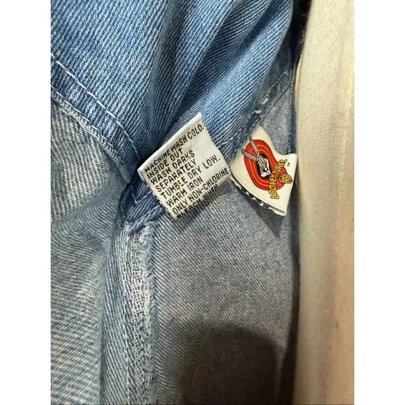 Vintage 90s Tweety Bird Jean Overalls Looney Tunes Size Small 100% Cotton - Picture 7 of 10